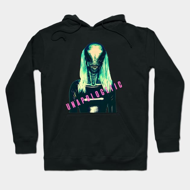 Unapologetic Alien Woman - weirdcore Hoodie by Ravenglow